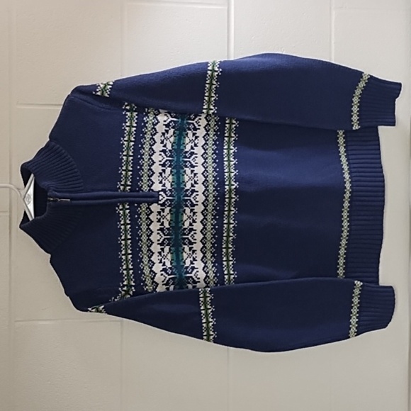 Croft & Barrow Medium Nordic Fair Isle Cotton Blend 1/4 Zip Mock Neck Sweater - Picture 11 of 12